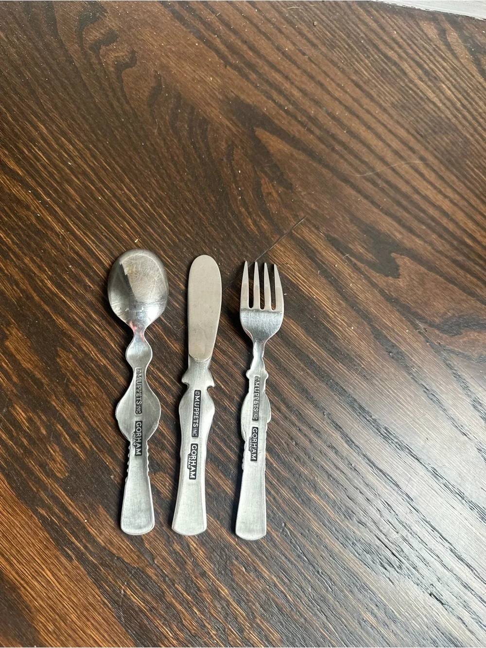 Gorham Sesame Street Pewter Finish Kids Cutlery Set - Big Bird, Ernie & Bert